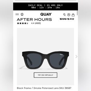 New Quay After Hours Shiny Black Polarized Sunglasses